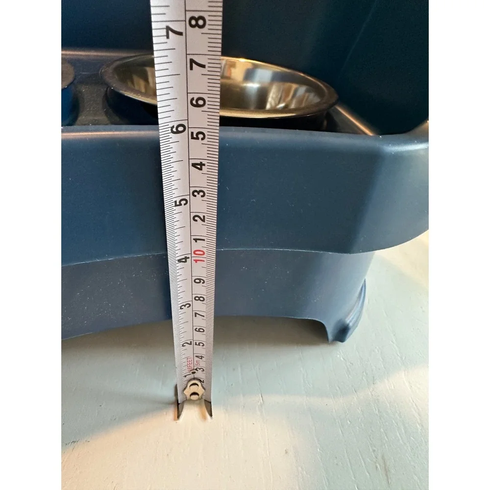 Neater Feeder Deluxe Elevated Dog Cat Bowls Navy Blue Mess Proof Medium